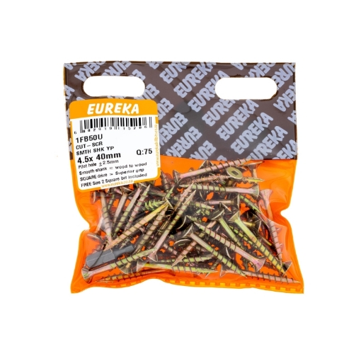 Picture of CUT-SCREW™ SMOOTH SHANK YELLOW PASSIVATED 4.5X40MM Q:75 EUREKA