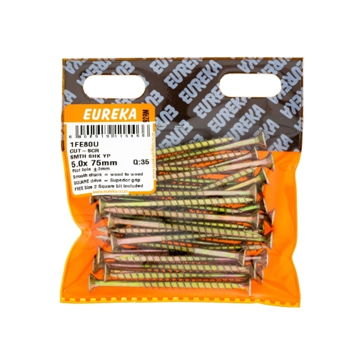 Picture of CUT-SCREW™ SMOOTH SHANK YELLOW PASSIVATED 5.0X75MM Q:35 EUREKA