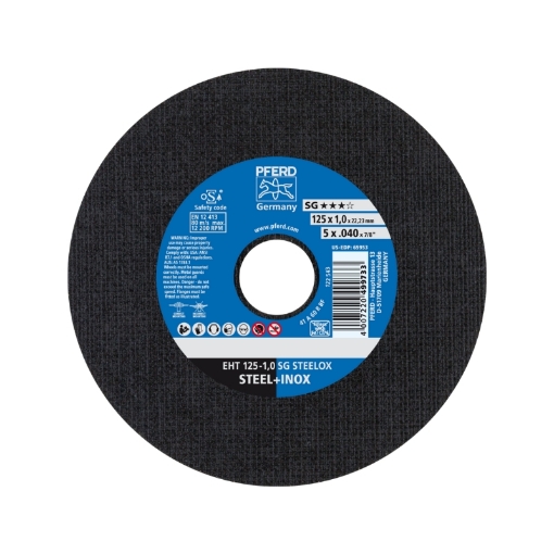 Picture of CUTTING DISC INDUSTRIAL GRADE (SG) STEELOX 125X1.0MM Q:25 PFERD