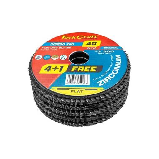 Picture of FLAP DISC ZIRCONIUM FLAT 115MM 40 GRIT 4+1 TORK CRAFT