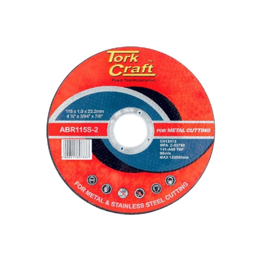 Picture of CUTTING DISC DIY GRADE STEEL & STAINLESS STEEL 115X1.0MM TORK CRAFT.