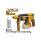 Picture of DRILL 20V PS CORDLESS ROTARY HAMMER BRUSHLESS WITH 2 BATTERIES 4.0AH,
CHARGER. 3 DRILL BITS & 1 CHISEL BIT IN PLASTIC CASE INGCO