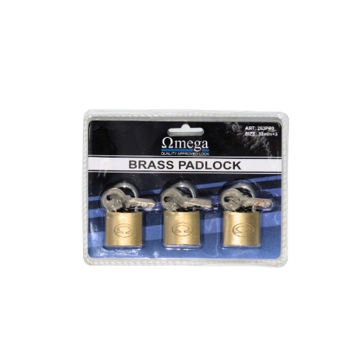 Picture of PADLOCK BRASS KEYS ALIKE 32MM Q:3 OMEGA