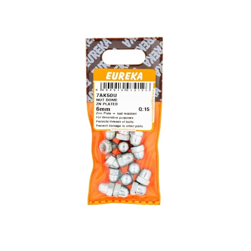 Picture of NUT DOME ZINC PLATED 6MM Q:15 EUREKA