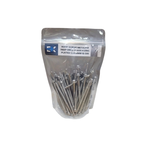 Picture of ROOF SCREW METALFIX DEEP DRILL CLASS 4 ZINC PLATED 12X90MM Q:100