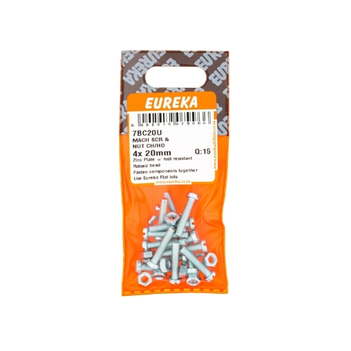Picture of MACHINE SCREW & NUT CHEESEHEAD 4X20MM Q:15 EUREKA