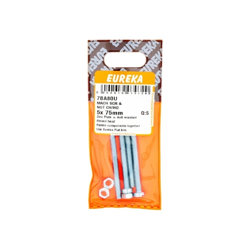Picture of MACHINE SCREW & NUT CHEESEHEAD 5X75MM Q:5 EUREKA
