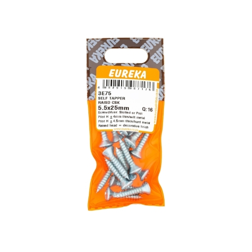 Picture of SELF TAPPING SCREW RAISED COUNTERSUNK 5.5X25MM Q:16 EUREKA