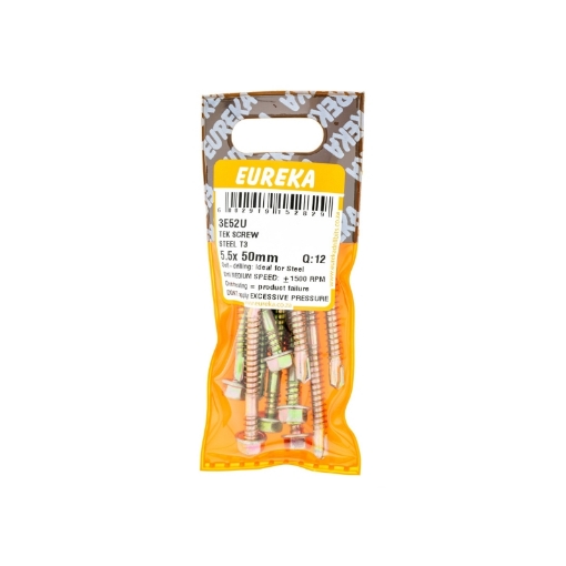 Picture of ROOF SCREW STEEL CLASS 3 YELLOW PASSIVATED 5.5X50MM Q:12 EUREKA