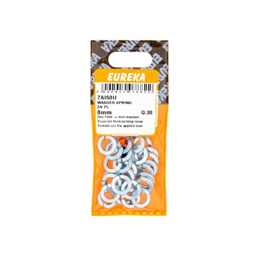 Picture of WASHER SPRING ZINC PLATED 8MM Q:30 EUREKA