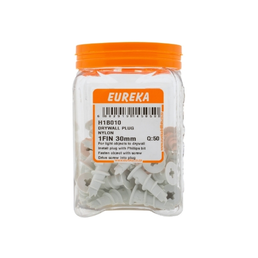 Picture of EUREKA DRYWALL PLUG NYLON 1 FIN 30mm Q:50
