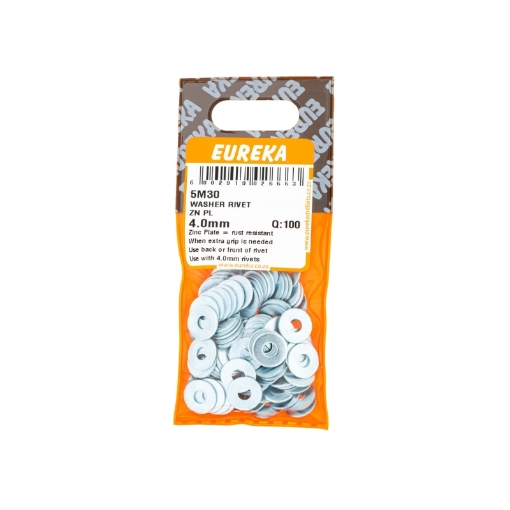 Picture of WASHER RIVET ZINC PLATED 4.0MM Q:100 EUREKA
